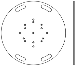 embase lourde ASD EML 259 pour structure alu carrée ou triangle 290 diamètre 80 poids 60kg