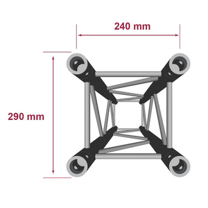 QUA29-071 - ConteStage - Structure alu carrée 290 longueur 71cm