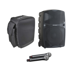 Pack Racer 120 F8 Audiophony Enceinte autonome Bluetooth 10 pouces 120W RMS + 1 Housse + 2 Micros Main