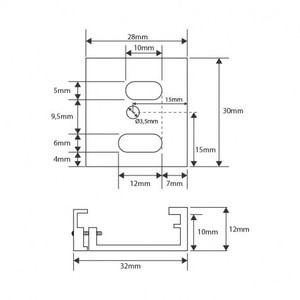 10 Fixations pour Rail lumineux en aluminium