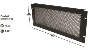 Plaque d'aeration de rack perforations ronde 4U 19