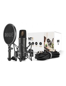 NT1-KIT RODE Microphone à condensateur noire cardioïde avec suspension SM6 et câble XLR