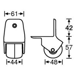 Roulette d'Angle 3780 nylon 50 mm