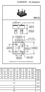 PONT DE DIODES GBPC2506 25A 600V