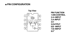 NJM2121M Amplificateur opérationnel double avec switch