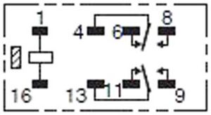 Relai 12V à bascule et voies séparées traversant 24Vdc 2A