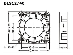 Ventilateur 40x40x10mm 12Vdc 0.1A