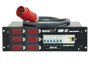 Distributeur de courant Rackable Eurolite SBM-32 32A avec afficheurs