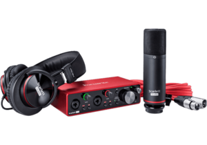 Pack FocusRite Scarlett3-Studio carte son 2 entrées + micro + casque et câble