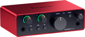 SCARLETT4 Solo Studio Focusrite - Pack Carte son 2 entrées 2 sorties 192KHz + micro statique + casque studio