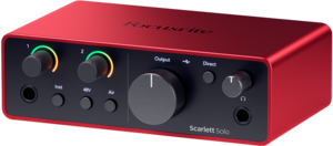 SCARLETT4 Solo Studio Focusrite - Pack Carte son 2 entrées 2 sorties 192KHz + micro statique + casque studio