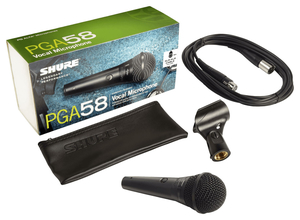 Micro Shure - PGA58-XLR Voix - Dynamique Cardioïde avec câble XLR 6m