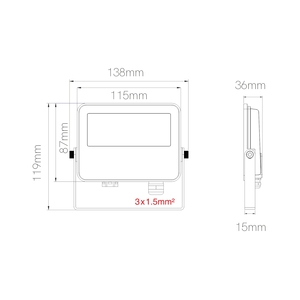 Projecteur Led noir IP65 Beneito Faure SKY 10W blanc variable 110°