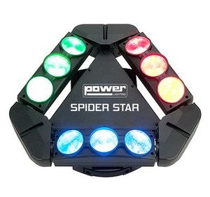 Multi Beam Power Lighting SPIDER STAR rotation Continue 9x12W LEDs Cree RGBW