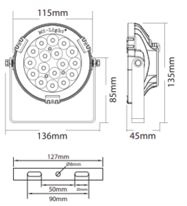 Spot led étanche IP65 RGB et blanc compatible télécommande 4 Zones