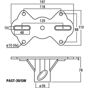 Support pour HP sur pieds enceintes standards