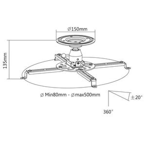 Support de videoprojecteur BeamerFlex XL 25Kg max blanc