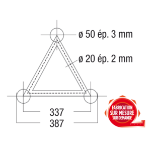 structure alu ASD SX390 triangulaire 81cm ASD SX39081