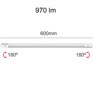 Tube fluo à LED T8 60cm Blanc chaud 3000K 10W