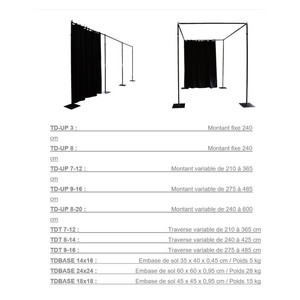 Montant fixe série TD 2m40cm TD-UP8