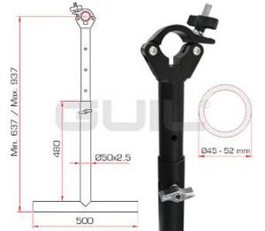 Guil TTL-01 Suspension en T télescopique noire ajustable 637 à 937mm