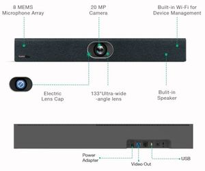 UVC40-BYOD Yealink barre de son avec caméra 4k intégré avec hub USB pour petite salle de visio conférence