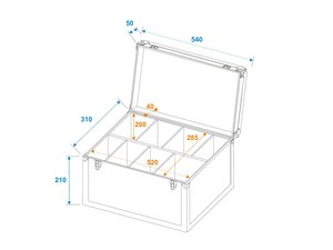 Male universelle avec compartiments modulables 520X240X290