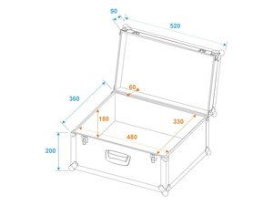 Valise de transport universel dimensions extérieures 520x360x290