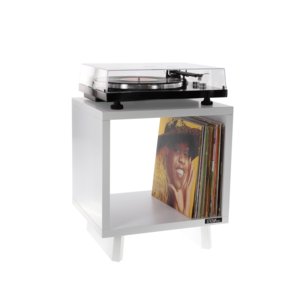 Meuble Hifi blanc pour platine vinyle