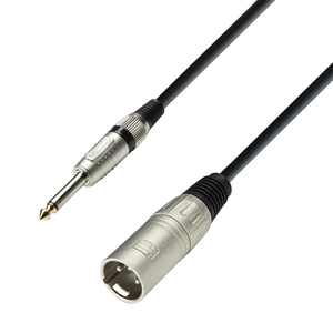 cable XLR 3 mâle vers JACK 6.35 mono mâle 1m noir