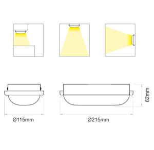 Eclairage extérieur LED IP65 12W 3000K 120° ZIBOR Beneito Faure