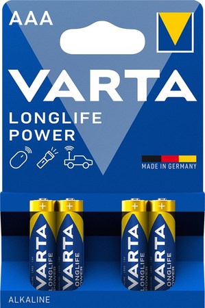 Image principale du produit Lot de 4 piles LR3 AAA Varta Long life Power