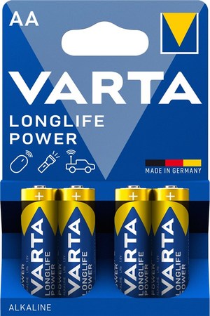 Image principale du produit Lot de 4 piles LR6 AA Varta Long life Power