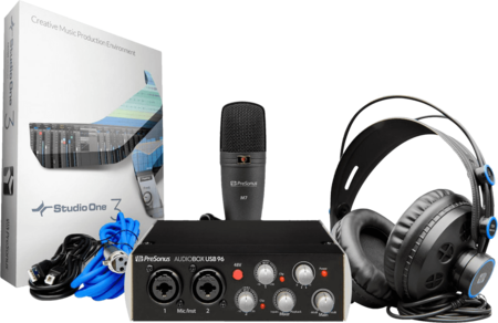 Image principale du produit Pack studio Presonus audiobox96 black + micro + casque + Studio one 3