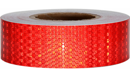 Image principale du produit Adhésif réfléchissant rouge visible à 500m rouleau 45mm x 50m
