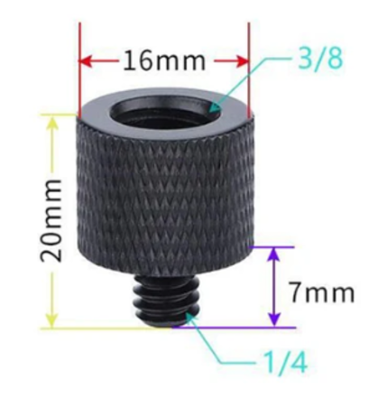 Image secondaire du produit Adaptateur 3/8 vers 1/4 pour fixer un accessoire photo sur un pied de micro