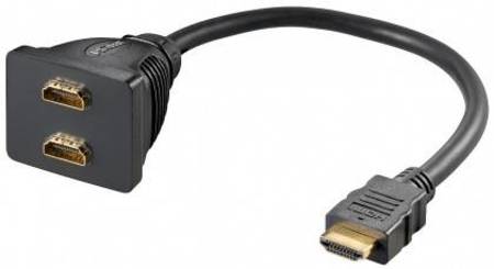 Image principale du produit Doubleur HDMI mâle vers 2 HDMI femelles doré