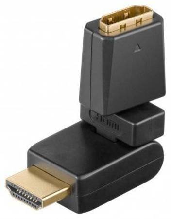 Image principale du produit Adaptateur HDMI mâle femelle pivotant à 360° doré