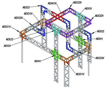 Image nº3 du produit Angle horizontal de structure échelle ASD AEX20, 45°