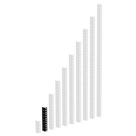 Image principale du produit Profilé Rack acier Noir perçage 1/2U hauteur 4U