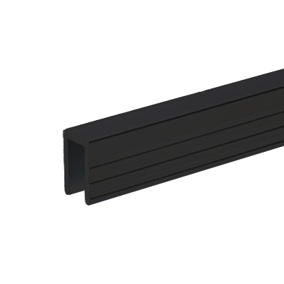 Image principale du produit Adam Hall Hardware 6200 BLK - Profilé chapeau en aluminium pour panneau de 7 mm, anodisé noir, prix au mètre