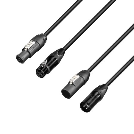 Image principale du produit Adam Hall Cables 8101 PSDP 0150 N - Câble DMX et d'alimentation PowerCon True In & XLR femelle vers PowerCon True Out & XLR mâle 1,5 m