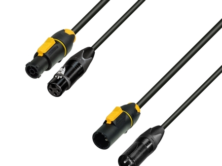 Image principale du produit Adam Hall Cables 8101 PSDP 1000 N - Câble DMX et d'alimentation PowerCon True In & XLR femelle pour PowerCon Out & XLR mâle 10 m