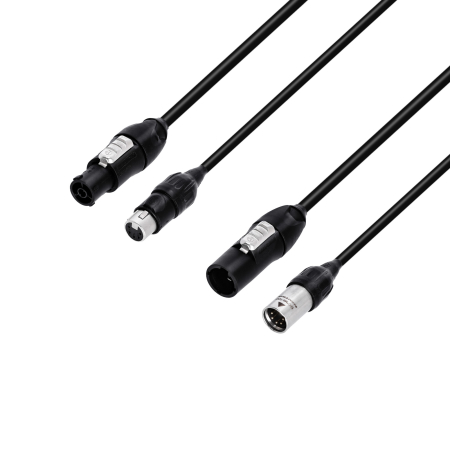 Image principale du produit Câble DMX & alim Neutrik powerCON TRUE1 TOP & Neutrik IP65 XLR 5 pôles 10 m