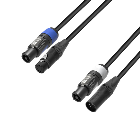 Image principale du produit Câble DMX & alim Neutrik® powerCON & Neutrik® XLR 5 pôles 5 m