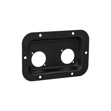 Image principale du produit Adam Hall Hardware 87085 BLK - Plateau de montage en acier pour 2 x prises powerCON TRUE1, noir