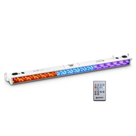 Image principale du produit Cameo BAR 10 RGB IR WH 252 leds 10 mm RGB barre blanche avec télécommande infrarouge
