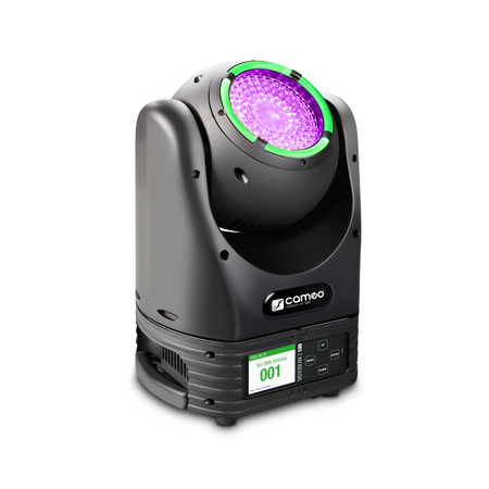 Image principale du produit Cameo MOVO BEAM Z 100 - Projecteur asservi avec couronne de LED, rotation illimitée et zoom