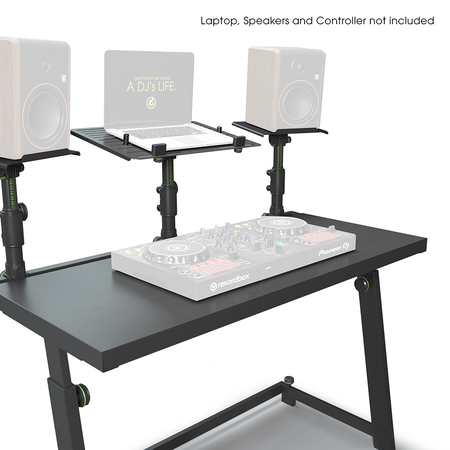 Image nº3 du produit Gravity FDJT 01 Stand table pour studio ou DJ avec support pour enceintes et ordinateur portable