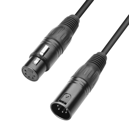 Image principale du produit Câble DMX XLR mâle 5 points vers XLR femelle 5 points 0,5m